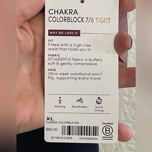Athleta Chakra Colorblock 7/8 Leggings Women’s Small Stretch. NWT. XL - Picture 7 of 9